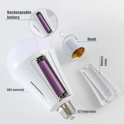 12W a Bulb Battery Emergency Rechargeable LED Bulb Home Lighting